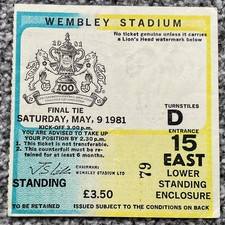 Ticket 1981 cup for sale  UK