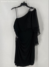 Vestido feminino Betsy & Adam preto lantejoulas um ombro festa coquetel bainha 16W comprar usado Vestido feminino Betsy & Adam preto lantejoulas um ombro festa coquetel bainha 16W comprar usado  Enviando para Brazil