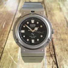 Super Raro Usado Item de Trabalho C27305 Puma Skin Diving Orient 3 Mãos Data comprar usado  Enviando para Brazil