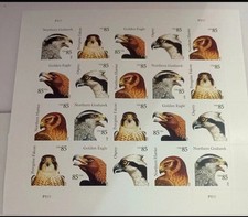 Usado, 20 USPS 85 centavos AVES DE RAPINA - Folha Perfeita FV US$ 17,00 Selos Melhor que Para Sempre comprar usado  Enviando para Brazil