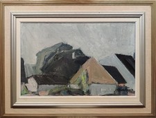 Usado, Carl Berndtsson (1902-1983): PAISAGEM COM CASAS, pintura a óleo original comprar usado  Enviando para Brazil