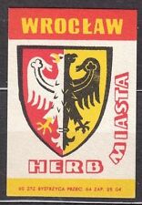 Używany, POLAND 1960 Matchbox Label Z#194 I, Arms Towns 1960 (I A), WROCLAW. na sprzedaż  PL