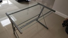 Glass desk table for sale  WEMBLEY