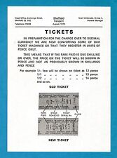 Sheffield transport leaflet for sale  BIRMINGHAM