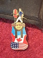 Hard Rock Cafe - Cataratas do Niágara, CN - Guitarra de pescoço duplo corda bamba bandeira dos EUA e Ca, usado comprar usado  Enviando para Brazil