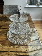 Glass tiered cake for sale  NORWICH