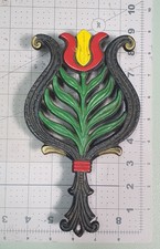 Decoração pendurada vintage flor tulipa pintada colorida ferro fundido metal rebite YS7 comprar usado  Enviando para Brazil