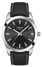 Usado, Montre Tissot Gentleman à cadran noir bracelet en cuir noir pour homme - T127... comprar usado  Enviando para Brazil
