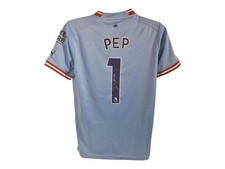 Camisa de futebol Guardiola Manchester City assinada 22/23 certificado de autenticidade* comprar usado  Enviando para Brazil