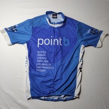 Camiseta Hot Shoppe Designs tamanho G ciclismo ponto B azul branca bicicleta feita nos EUA comprar usado  Enviando para Brazil