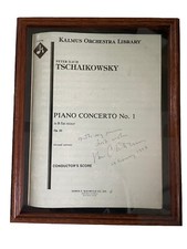 Concierto para piano Van Cliburn Tschaikowsky #1 firmado partitura de Kalmus Conductors enmarcado firmado segunda mano  Embacar hacia Mexico