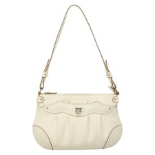 Salvatore Ferragamo Gancini Piel Blanca Bolsa de Hombro Auténtica comprar usado  Enviando para Brazil