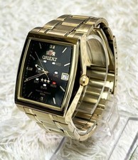 Relógio Orient quadrado dourado com dia e data, automático, usado no113 no113 no113 comprar usado  Enviando para Brazil