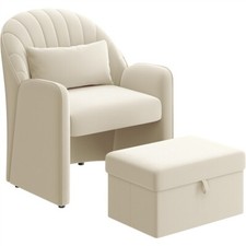 Velvet barrel chair for sale  IPSWICH