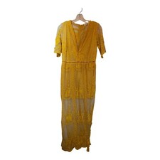 Vestido maxi feminino Eleter romper de renda dourado grande comprar usado  Enviando para Brazil