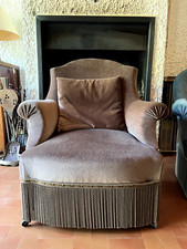 Fauteuil crapaud velour d'occasion  Charbonnières-les-Bains