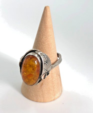 Silver oval amber for sale  HOVE