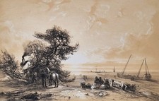 Estampe ancien paysage d'occasion  Neuilly-Plaisance