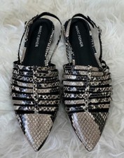 Usado, Sandálias femininas tamanho 10 M Marc Fisher estampa de cobra tiras SlingBack sapato NOVO comprar usado  Enviando para Brazil