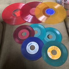 LOT OF 8 LOOSE COLORED VINYL 7" & 12” RECORDS FOR ARTS, CRAFTS & DECOR Red Green comprar usado  Enviando para Brazil