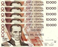 ECUADOR 10000 SUCRES 1999, UNC, LOTE DE 5 PEÇAS, CONSECUTIVO, P-127, PREFIXO AP comprar usado  Enviando para Brazil