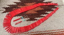 Usado, Conjunto de colar/brinco de contas de pedra howlite vermelho tamanho gradual//(y251-w2) comprar usado  Enviando para Brazil