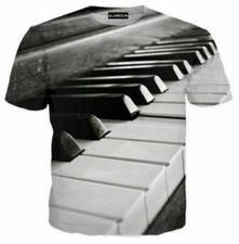 Nova Moda Feminina/Masculina The Piano Engraçada Estampa 3D Casual Camiseta P-5XL Tops Camiseta comprar usado  Enviando para Brazil