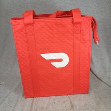 Usado, Bolsa Doordash vermelha branca logotipo isolado entrega de alimentos fecho com zíper  comprar usado  Enviando para Brazil