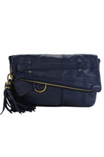 Bolsa de mão Derek Lam feminina couro detalhe borla zíper dobrável azul, usado comprar usado  Enviando para Brazil