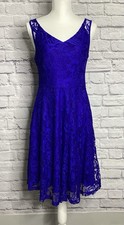 Vestido de festa regata Dressystar floral renda ajuste curto n flare gola V, azul royal, M, usado comprar usado  Enviando para Brazil