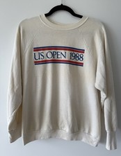 Moletom boxy vintage 1988 EUA Open tênis retrô gola redonda off white - Compatível com M comprar usado  Enviando para Brazil
