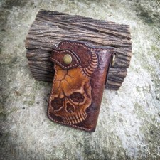 Carteira Skull Horns, carteira média de motociclista esqueleto esculpido, carteira exclusiva Viking comprar usado  Enviando para Brazil
