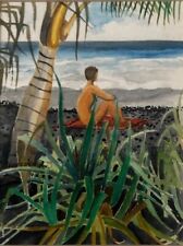 RARO, LEIBENSPERGER, AQUARELA DE "KAHENA NUDE BEACH" #3 HAVAÍ comprar usado  Enviando para Brazil