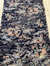@@Tecido de seda quimono japonês vintage/crepe liso, base preta AP05 comprar usado  Enviando para Brazil