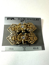 Par de filigrana con moño de joyería para el cabello marca Barrette de colección en tarjeta sin existencias segunda mano  Embacar hacia Mexico