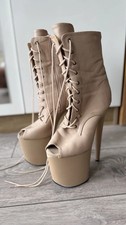 Stripper shoes beigh for sale  LONDON