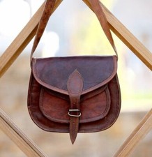 Nova Bolsa Feminina Vintage Couro Marrom Mensageiro Bolsa Transversal Feita à Mão comprar usado  Enviando para Brazil