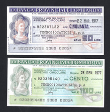 Miniassegni banca provinciale usato  Colleferro