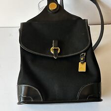 Porta-chaves vintage Dooney & Bourke preto conversível pano e couro mochila encosto comprar usado  Enviando para Brazil