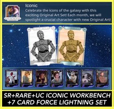 ICONIC C-3PO SR+R+UC+7 CARD FORCE LIGHTNING SET-TOPPS STAR WARS CARD TRADER comprar usado  Enviando para Brazil