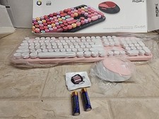 Teclado e mouse MOFII 104 teclas redondas adoráveis tamanho completo fofo rosa, usado comprar usado  Enviando para Brazil