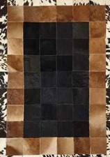 Tapete de couro patchwork tecido à mão tapete decorativo cabelo animal tapete de área de esconder comprar usado  Enviando para Brazil