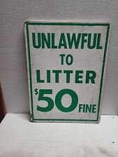 Unlawful litter sign for sale  Granger