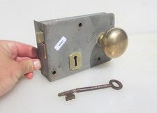 Fechadura de porta de ferro antiga maçanetas de latão chave antiga vintage comprar usado  Enviando para Brazil