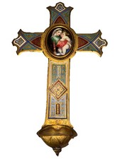 Benitier crucifix médaillon d'occasion  Calais