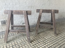 Vintage wooden trestles for sale  RYDE
