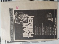 Sk26 Epheera 1981 Pop Advert Iron Maiden Trust The Killer Tour Reino Unido, usado comprar usado  Enviando para Brazil