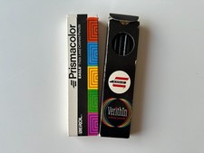 2 caixas de lápis de cor preto vintage, chumbo grosso Prismacolor (10) e Verithin (10), usado comprar usado  Enviando para Brazil