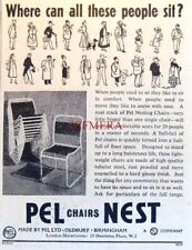 Cadeiras empilháveis tubulares de aço PEL ADVERT #16 pequena impressão 1949 670/220 comprar usado  Enviando para Brazil