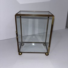 Vitrine vintage MINIATURA latão e vidro espelho tampo de mesa armário curioso comprar usado  Enviando para Brazil